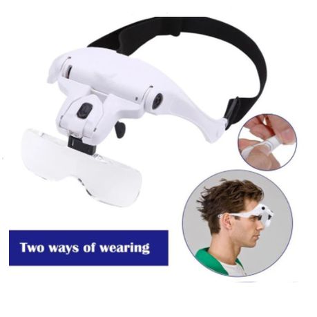 Adjustable 5 Lens LED Light Headband Magnifying Glasses_4