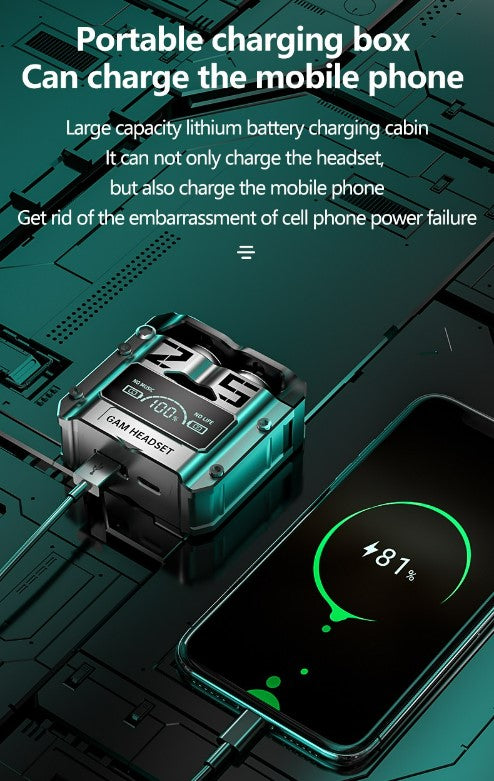 M25 Wireless Binaural TWS 5.2 Power Bank Bluetooth Gaming Headset New Style_9